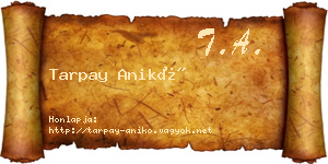 Tarpay Anikó névjegykártya