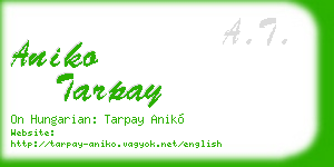 aniko tarpay business card